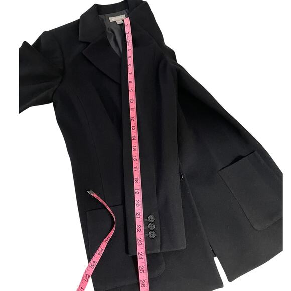 Nordstrom Wool Cashmere Blend Button Front Blazer Black Women's Size 10 Classic - Picture 11 of 13